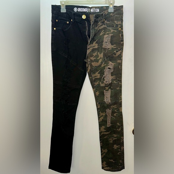 Men’s Argonaut Nation Two Tone Ripped Jeans - Picture 1 of 4